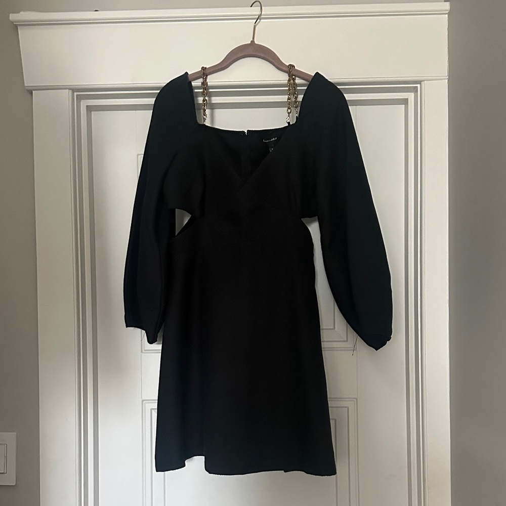 Elegant Black Dress with Chain Straps